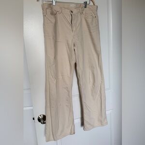 Beige Wide-Leg Pants